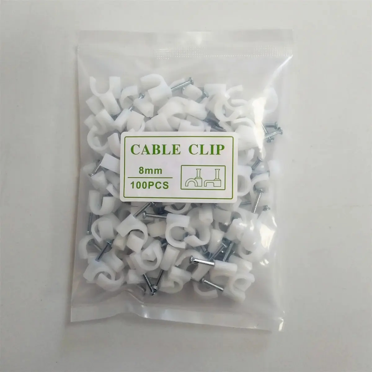 Cable Clip 8mm (100pcs) - Image 2